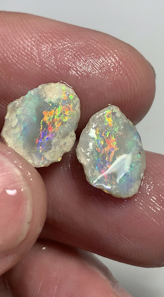 Australian Rough Opal 4.3cts Exotic Knobby Split Semi Black Stunning Multifires 23x19x3mm WSH66