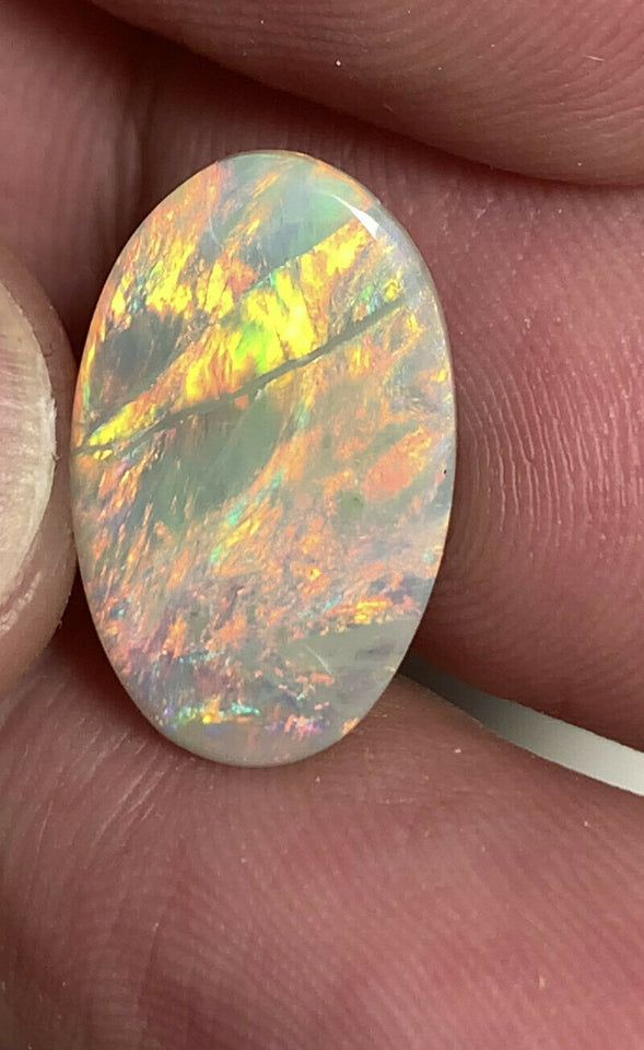 Australian Semi Black Opal Gemstone 3.4cts N7 Body Tone B3 Brightness Stunning Multi fires & play of colour 18x11x2mm GEM1344