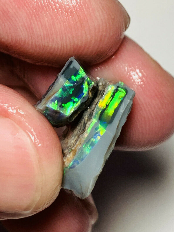 Mulga® Field Black Rough Opal 14cts Gem Grade Top Bright Multi colour fires GEM01