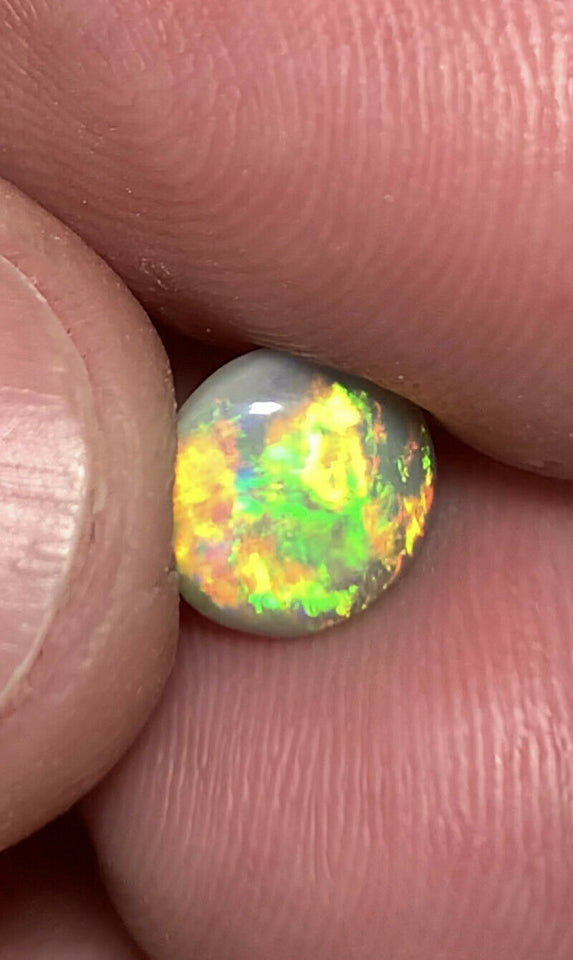 Australian Semi Black Opal Gemstone 1.2cts N6 Body Tone B1 Brightness Stunning Multi fires & Broad flash pattern 8x8x2.5mm  GEM02