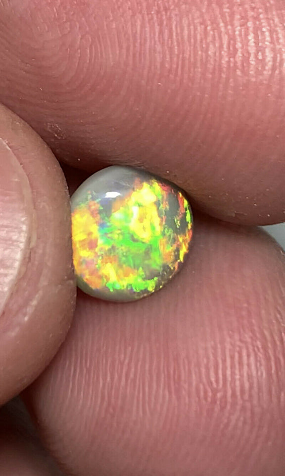 Australian Semi Black Opal Gemstone 1.2cts N6 Body Tone B1 Brightness Stunning Multi fires & Broad flash pattern 8x8x2.5mm  GEM02